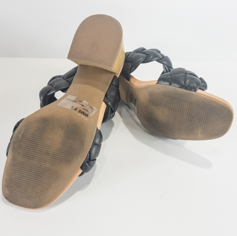 DV Dolce Vita Stacey Plush Braided Sandals Black -5.5 - Picture 5 of 6